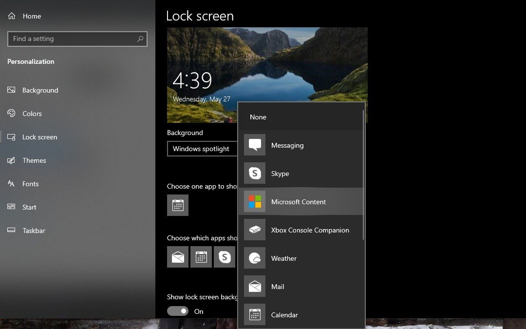 How to customize home screen and lock screen background in Windows 10